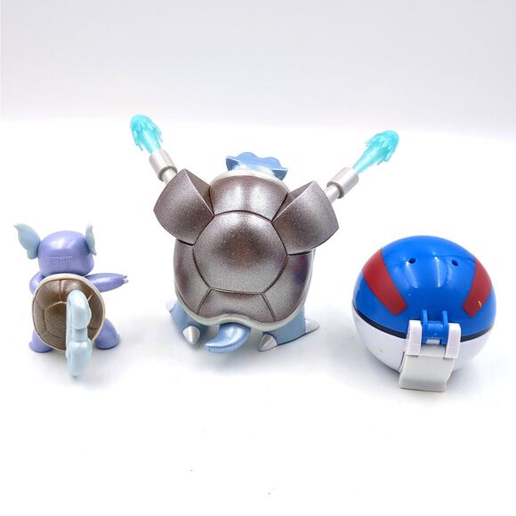 Pokemon Action Figure Lot Blastoise Wartortle Great Ball wtih Clip - Picture 2 of 5